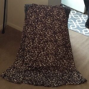 Womens’ Elegant Brown and White Maxi Skirt Size L